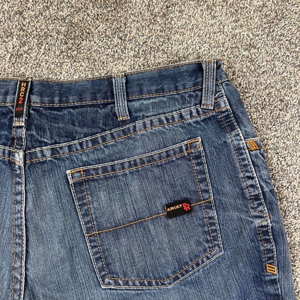 Ariat Work FR M4 Low Rise Boot Cut Jeans Mens 42x32 Blue Flame Resistant Pants - Picture 4 of 15